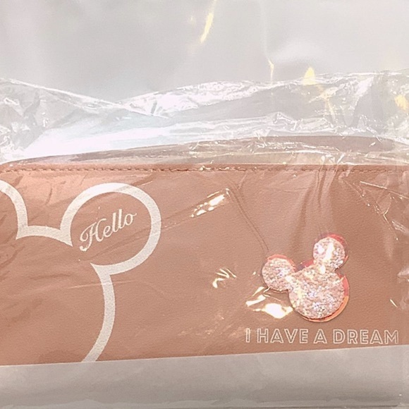 Minnie Mickey Mouse Wristlet Clutch  Convertible Long Wallet Disney Theme Pink - Picture 10 of 16